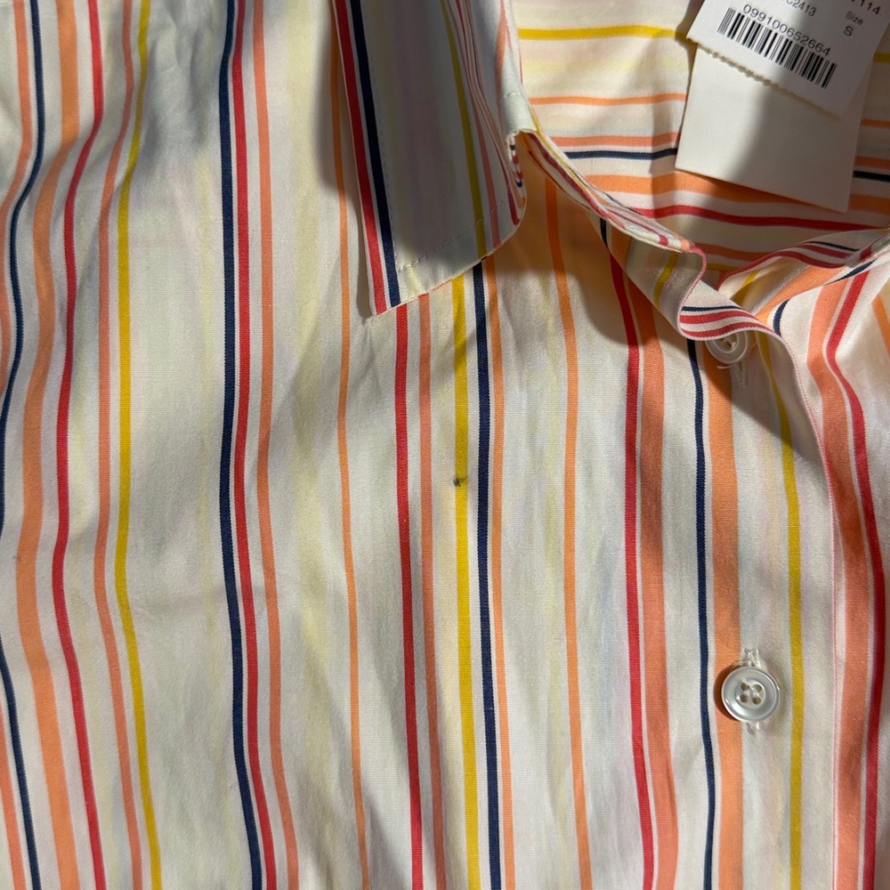 J. Crew Women Multicolor Striped Button Down Shirt w/ 3/4 Sleeves in Size Small - Picture 6 of 6